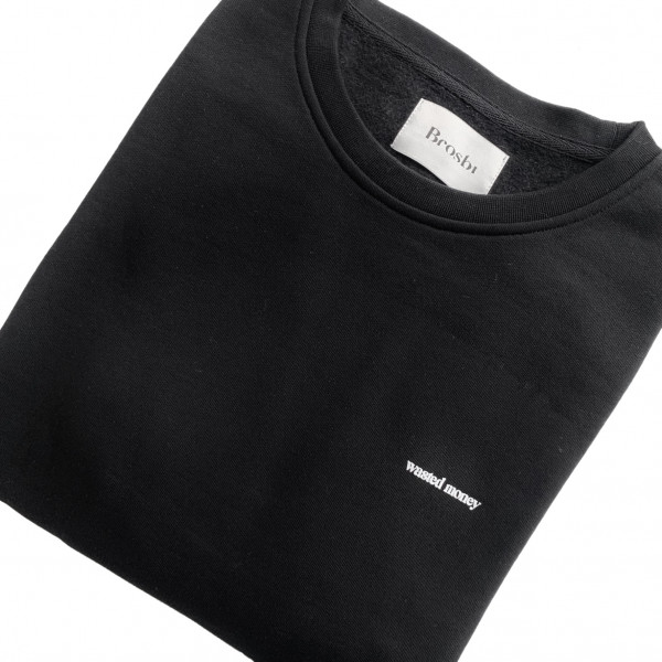 Crew Sweat - Wasted Money - black